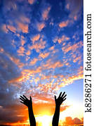 Hands up to the sky showing happiness