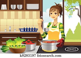 Housewife cooking Housewife cooking