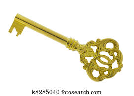 isolated golden key