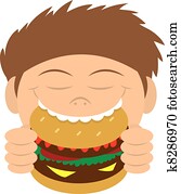 Kid Eating Hamburger Kid Eating Hamburger
