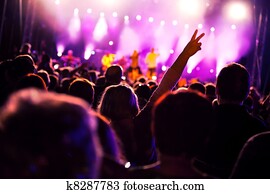 leute, auf, musikkonzert