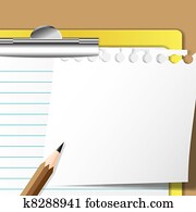 Memo sheet and pencil 