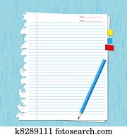 paper sheet and pencil