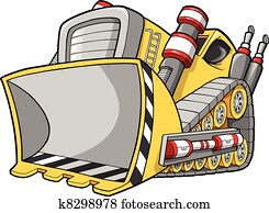 ブルドーザー ベクトル イラスト クリップアート K978 Fotosearch