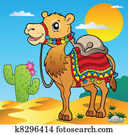 Desert scene with camel Desert scene with camel