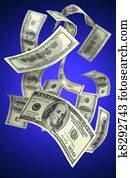 Falling Money $100 Bills