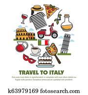 italien, besichtigung, grenzsteine, und, berühmt, reise, anziehungskr?fte, poster. italien, besichtigung, grenzsteine, und, berühmt, reise, anziehungskr?fte, poster.