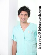 Medical worker in scrubs