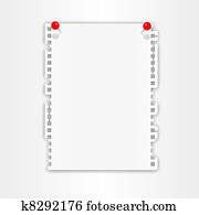 New paper sheet with pins.