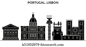 portugal, lisboa, arquitetura, vetorial, horizonte cidade, viagem, cityscape, com, marcos, edifícios, isolado, vistas, experiência portugal, lisboa, arquitetura, vetorial, horizonte cidade, viagem, cityscape, com, marcos, edifícios, isolado, vistas, experiência