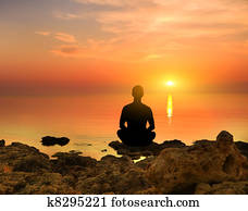 Silhouette of the meditating