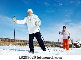Skiing people Skiing people