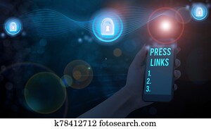 Text sign showing Press Links. Conceptual photo intended to manipulate a site s is ranking in Google search. Text sign showing Press Links. Conceptual photo intended to manipulate a site s is ranking in Google search.