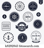 Vintage nautical labels Vintage nautical labels