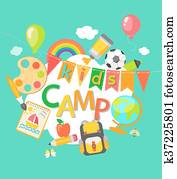 夏キャンプ クリップアートベクトル 1000 夏キャンプ Epsイメージ Fotosearch