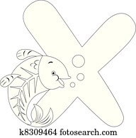 Cartoon x-ray fish for coloring book Clip Art | k9494249 | Fotosearch