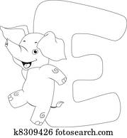 färbung, seite, elefant