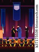 Graduation Girl at Podium