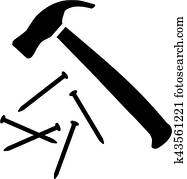 Hammer with nails Hammer with nails