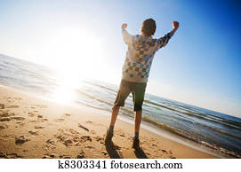 Happiness in the beach scenery