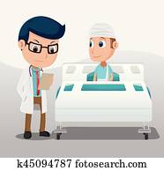 Hospital Doctor Patient Room Background Vector