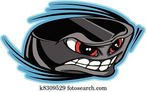Ice Hockey Puck Face Cartoon Vector Ice Hockey Puck Face Cartoon Vector