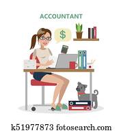 Isolated female accountant. Isolated female accountant.