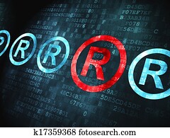 Law concept: Registered on digital background Law concept: Registered on digital background