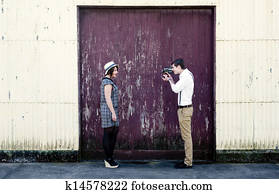 retro, amor joven, pareja, vendimia, película, vídeo, videographer