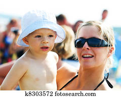 μητέρα, με, ένα, μωρό