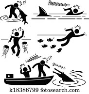 ים, נחל, בעל חיים, לתקוף, בן אנוש