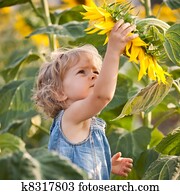 Beautiful child with sunflower Beautiful child with sunflower