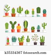 Cactus flat style. Cactus flat style.
