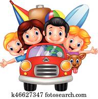 Cartoon family vacation Cartoon family vacation