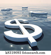 Dollar Floating And Currencies Going Away Showing Money Exchange And Forex