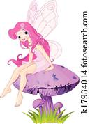Fairy on the Mushroom Fairy on the Mushroom