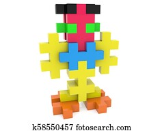 Human puzzle figure