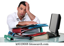 Overworked office worker