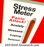 Stress Meter Showing Panic Attack From Stress Or Worry Stress Meter Showing Panic Attack From Stress Or Worry