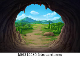 View at the mouth of the cave. View at the mouth of the cave.