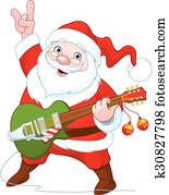 weihnachtsmann, spiele, gitarre weihnachtsmann, spiele, gitarre