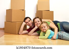 משפחה שמחה, לשים על הרצפה, ב, שלהם, בית חדש