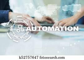 automação, conceito, como, inovação, melhorar, produtividade, em, tecnologia, processos