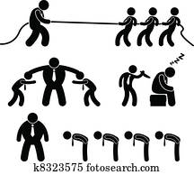 Business Worker Fighting Pictogram Business Worker Fighting Pictogram