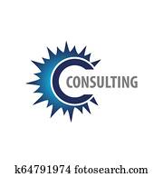 Consulting blue ray initial letter C logo concept design template Consulting blue ray initial letter C logo concept design template