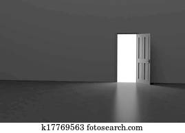 Dark room with open door. Dark room with open door.