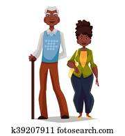 Elderly couple woman and man