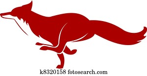 executando, raposa, ícone