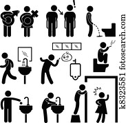 Funny Public Toilet Icon Pictogram Funny Public Toilet Icon Pictogram