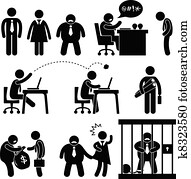 lustiges geschäft, büro, vorgesetzter, symbol